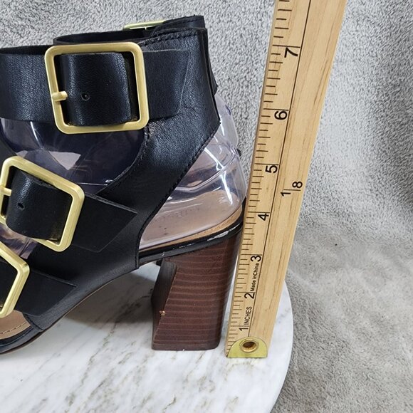 Gibson Latimer Shoes Womens Size 7.5 Sharlie Black Block Heel Sandals *Read* - Picture 3 of 15